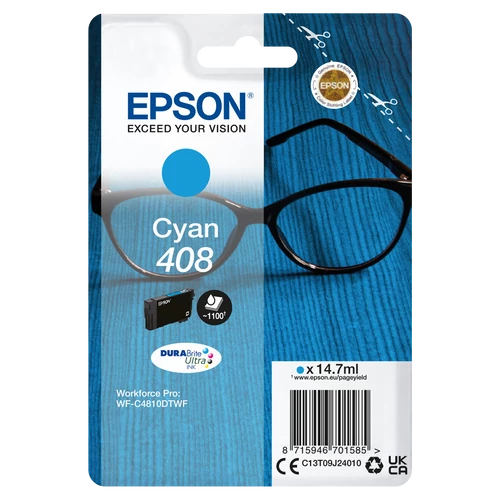 Epson T09J2 (408) Cyan C13T09J24010 tintapatron (eredeti)