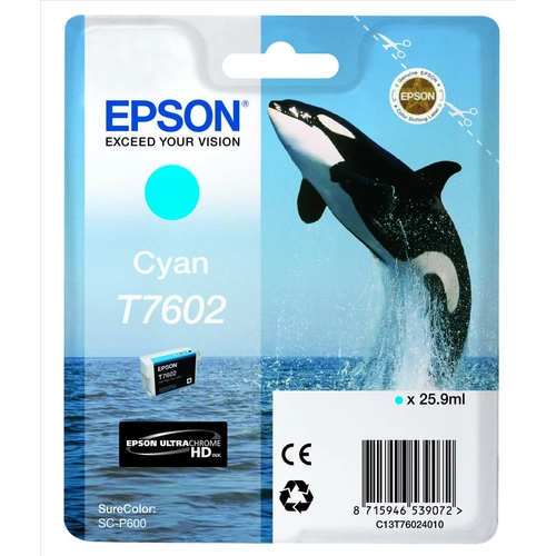 Epson C13T76024010 T7602 cián tintapatron 26ml (eredeti)