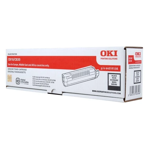 Oki C810 fekete toner 8K No. 44059108 (eredeti)